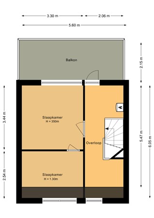 Floorplan - Okapistraat 1, 1338 JT Almere