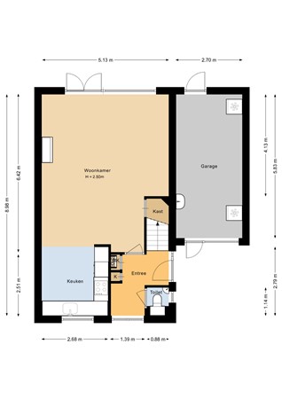 Floorplan - Tjalk 30 73, 8232 NH Lelystad