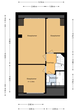 Floorplan - Tjalk 30 73, 8232 NH Lelystad