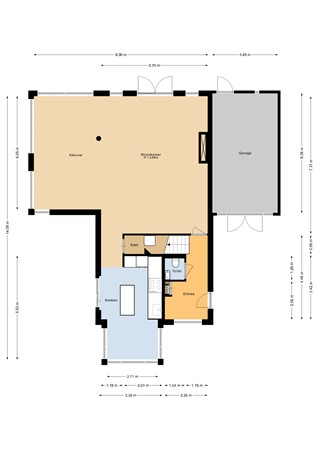 Floorplan - Bakboord 1, 1602 CA Enkhuizen