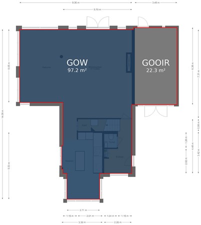 Floorplan - Bakboord 1, 1602 CA Enkhuizen