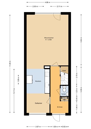 Floorplan - Grünewaldstraat 31, 1328 VB Almere