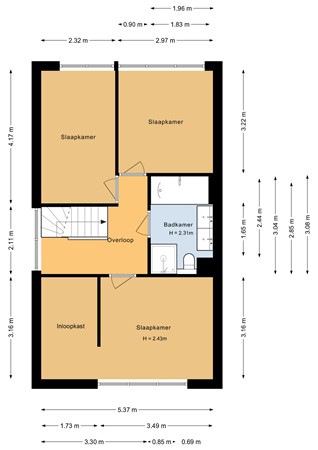 Floorplan - Woldbergstraat 1, 1333 ZS Almere