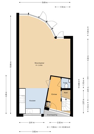 Floorplan - Valetaweg 94, 1326 MD Almere