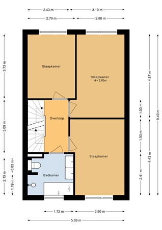 Floorplan - Marie Curiestraat 32, 1341 BM Almere