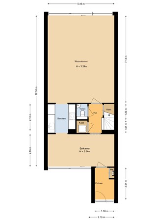 Floorplan - Raoul Dufystraat 7, 1328 PE Almere