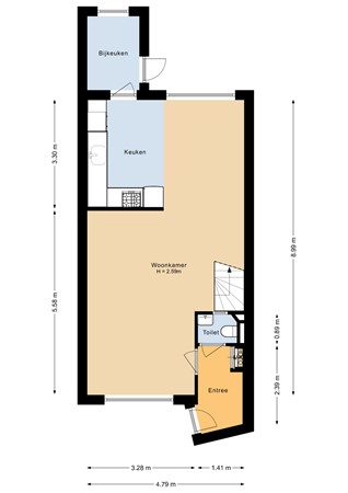 Floorplan - Korenmolenlaan 86, 1611 XH Bovenkarspel