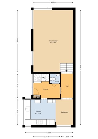 Floorplan - Ommelandvaart 22, 1335 SG Almere