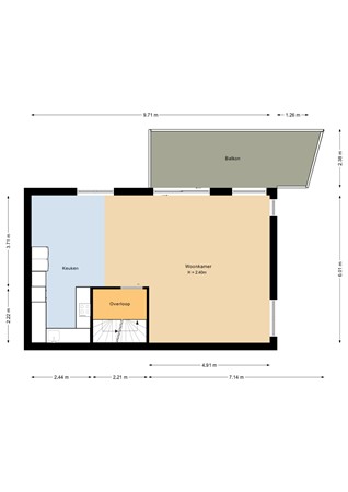 Floorplan - Poëziestraat 376, 1321 DP Almere