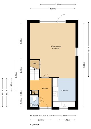 Floorplan - Jan van Goyenstraat 58, 1318 RE Almere