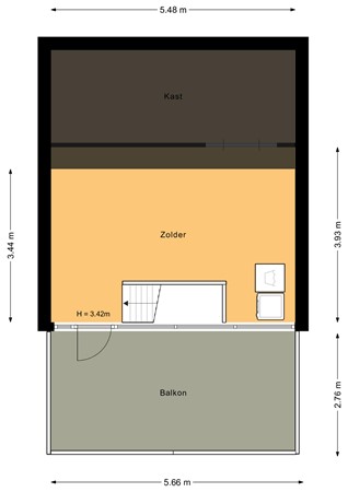 Floorplan - Elvis Presleystraat 48, 1311 HS Almere