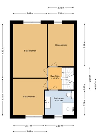 Floorplan - Parkwijklaan 145, 1326 DS Almere