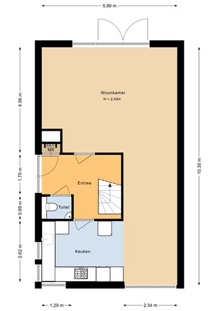 Floorplan - Trinidadstraat 13, 1339 MG Almere