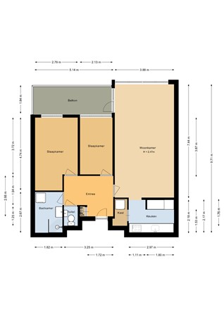 Floorplan - Vollenhoveschans 67, 1324 HV Almere