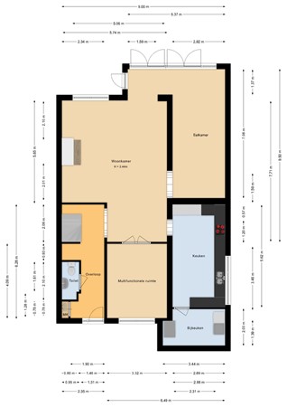 Floorplan - Benny Goodmanstraat 5, 1311 PT Almere