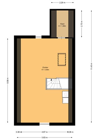 Floorplan - Hermesstraat 19, 1363 TP Almere