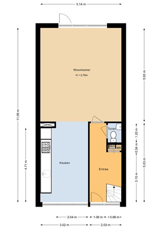 Floorplan - Lanzarotestraat 54, 1339 VB Almere