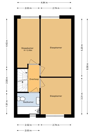 Floorplan - Adriaan Van Ostadestraat 42, 1318 LM Almere