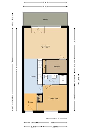 Floorplan - John Van Vleckstraat 137, 1341 CP Almere
