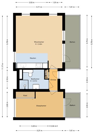 Floorplan - Laurence Olivierstraat 23a, 1325 KC Almere