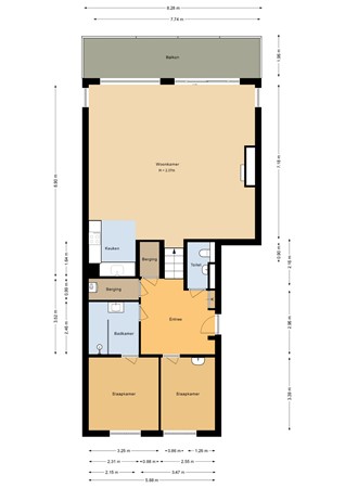 Floorplan - Westzijde 442, 1506 GM Zaandam