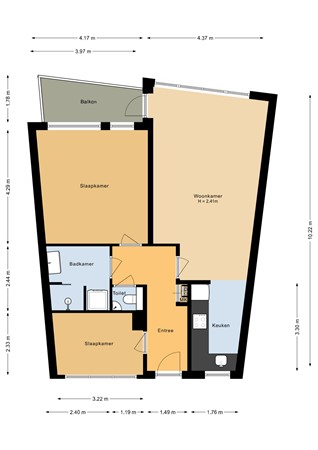 Floorplan - Johannes Vermeerstraat 184, 1318 JJ Almere