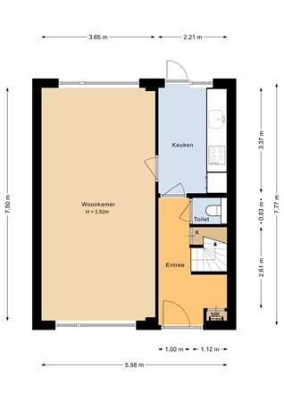 Floorplan - Wogmeerstraat, 1135 JL Edam