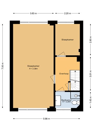 Floorplan - Wogmeerstraat, 1135 JL Edam