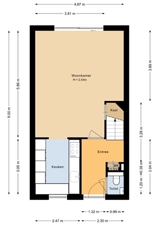 Floorplan - Jan van Goyenstraat 83, 1318 RC Almere