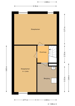 Floorplan - Azorenweg 32, 1339 VL Almere