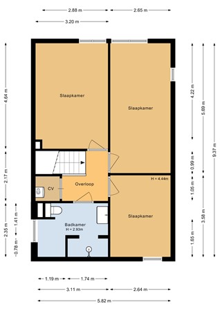 Floorplan - Vrijdagstraat 34, 1335 LS Almere