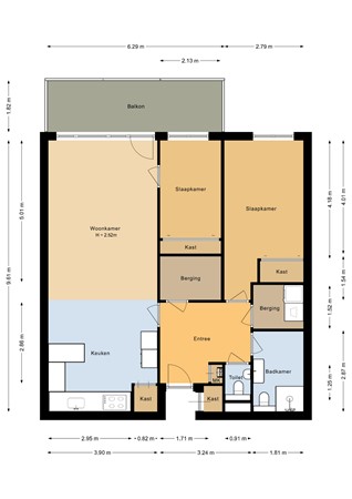 Floorplan - Urkwal 36, 1324 HN Almere