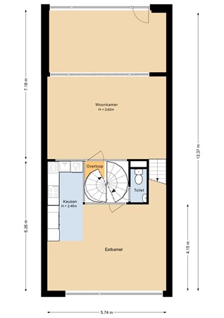 Floorplan - James Stewartstraat 9, 1325 JA Almere