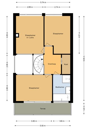 Floorplan - James Stewartstraat 9, 1325 JA Almere