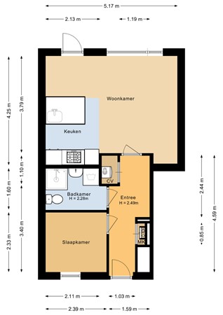 Floorplan - Poldermolenweg 197, 1333 BC Almere