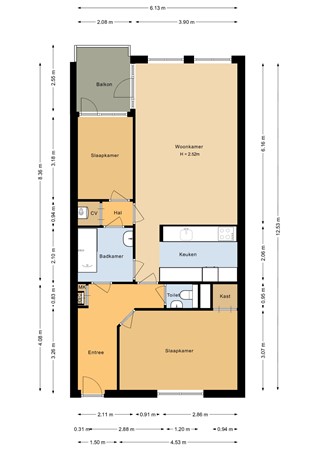 Floorplan - Flevostraat 56, 1315 CD Almere