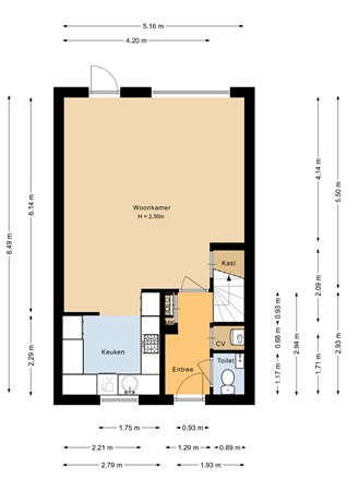 Floorplan - Baroniestraat 12, 1333 TK Almere