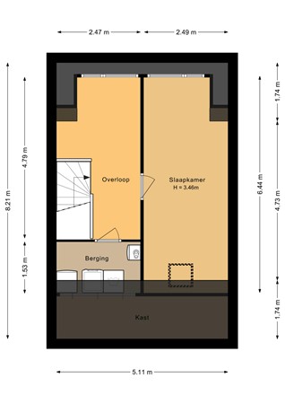 Floorplan - Max Planckstraat 41, 1341 DA Almere