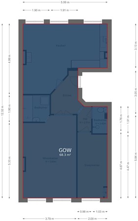Floorplan - Eerste Boerhaavestraat 3-2, 1091 RZ Amsterdam