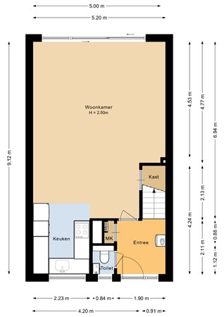 Floorplan - Orkastraat 4, 1317 KC Almere