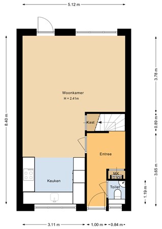 Floorplan - B. Merkelbachstraat 1, 1333 LA Almere