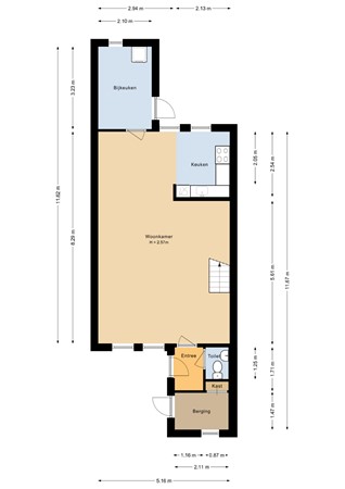 Floorplan - Oostgriend 13, 1356 HA Almere