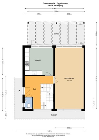 Floorplan - Gravenweg 24, 6471 VX Eygelshoven