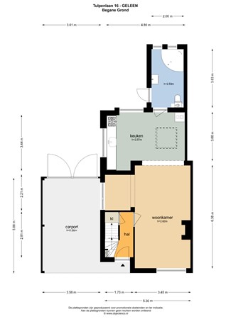 Floorplan - Tulpenlaan 16, 6163 EJ Geleen