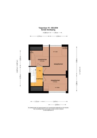 Floorplan - Tulpenlaan 16, 6163 EJ Geleen