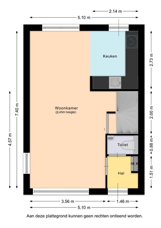 Floorplan - Slakkenstraat 14A, 6431 NJ Hoensbroek