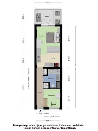 Floorplan - Karel Doormanstraat 386E, 3012 GR Rotterdam