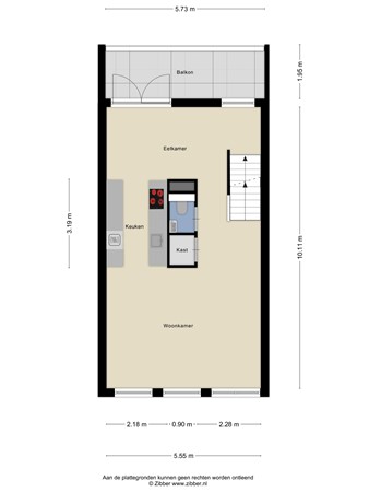 Floorplan - Zinkerstraat 11, 3071 HP Rotterdam