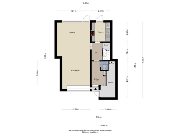 Floorplan - Van Poelgeestlaan 61, 2352 TB Leiderdorp