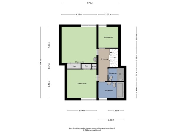 Floorplan - Van Poelgeestlaan 61, 2352 TB Leiderdorp